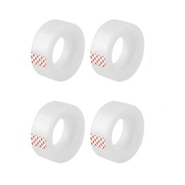 4 Small Clear Tapes, 18mm x 50m Sellotape Rolls Cellotape Small Rolls Refills Transparent Packing Tape Gift Wrapping Tape Invisible Sticky Sellotape for Dispenser Home Office (18mm x 30m/ 4 rolls) ﻿