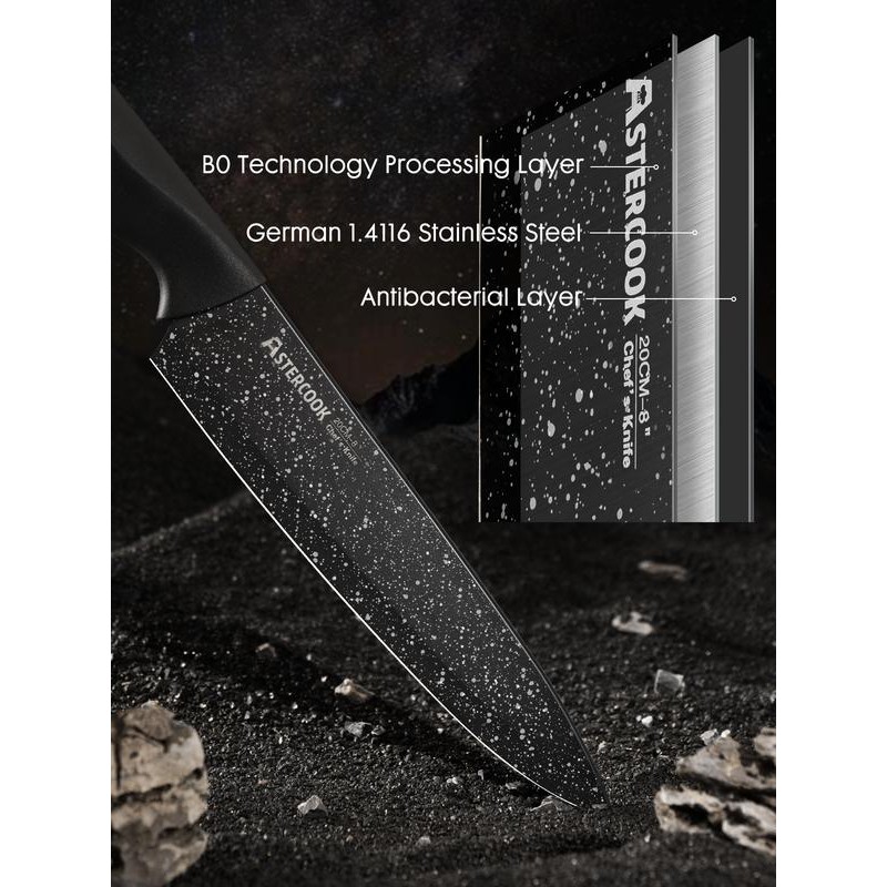 Astercook Knife Set, 6 Piece Kitchen Knife Set, Aesthetic Blade