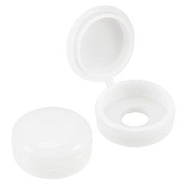 TA-VIGOR 50 Stück Kunststoff-Abdeckkappen mit Scharnier, 5,8 mm Loch, Schnappscheibe zum Abdecken von Schraubenköpfen und dekorativem Schraubenschutz, Weiß