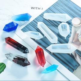 FineInno - Moldes de resina de péndulo, moldes de fundición de vidrio de cuarzo para resina epoxi, moldes de silicona de piedras preciosas multifacéticas para collares, colgantes, manualidades