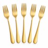 5-Piece Gold Dessert Fork Set – 410 Stainless Steel Fruit