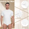 Landofgenie Mens Mock Neck Short Sleeve Onesie Solid One Piece
