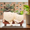 Xinthail Adorable Face Planter Pots with Cute Double Head for