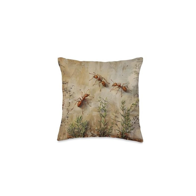 Vintage Insect Lover Gothic Fire Ant Throw Pillow