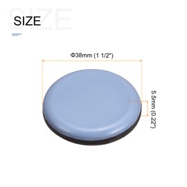 METALLIXITY PTFE Furniture Slider Gliders (1 1/2inch) 4Pcs, Round Self-Adhesive Floor Protector Pads - for Furniture Carpets