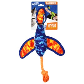 P L-RA Nylon Digital Camo Crinkle Wing Duck Launching Fetch Dog Toy, Orange/Blue, 16.5" - Brightly Colored Design Makes It Easier to Never Lose Track, No Matter How Far You Launch It!