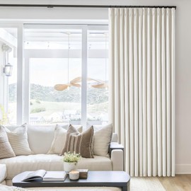 Natural Cream Linen Black Out Curtains 120 Inch Long for Living Room Bedroom 2 Panel Sets Room Darkening Pinch Pleated Back Tab Extra Long Blackout Curtains Boho Farmhouse Thermal Insulated Drapes