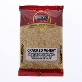 Hemani Cracked Bulgur Wheat Coarse (Fada/Bulgur/Bulgar) I Dalia I 400g (14.1 OZ) I No colors I 100% Natural I Supreme Quality I NON-GMO I Vegan I Cereal I Product of India