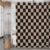 Tititex Aesthetic Checkerboard Grid Pattern 140gsm Faux Linen Fabric Shower
