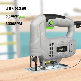 LITELEPH Jig Saw 3.3Amp 3000 RPM Blade Speed 45 Degree Beveled Cuts Corded Electric Jigsaw with 2pcs Cutting Blades for Wood Metal Plastic Cutting