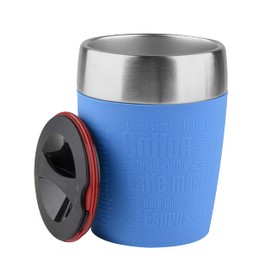 Emsa 514517 Insulated Drinking Cup - Enjoy while on the Move, water blue, 9 x 8 x 11 cm