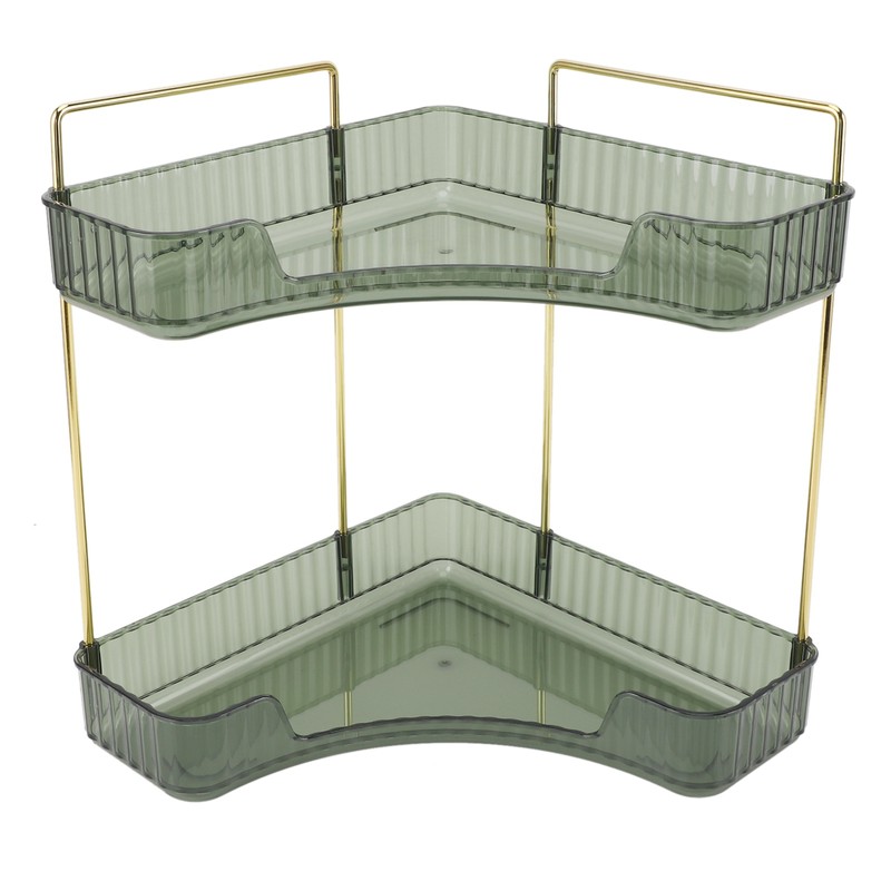 2 Tier Corner Bathroom Countertop Organizer Space Saving Easy Assembly