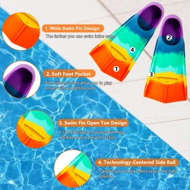 YOTAN Schwimmflossen Kinder | 100% Silikon Kurzflossen | Training Flossen | leichte Kurze Trainingsflossen | Trainingsschwimmflossen für Training im Schwimmen für Kinder Mädchen Jungen Anfänger