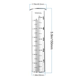 Mateda 5 inch Capacity Rain Gauge with Stainless Steel Fence Mounting Rack Holder with 2 Pcs Replacement Tube Glass, Post Mount Rain Gauge for Yard Garden Outdoor Home