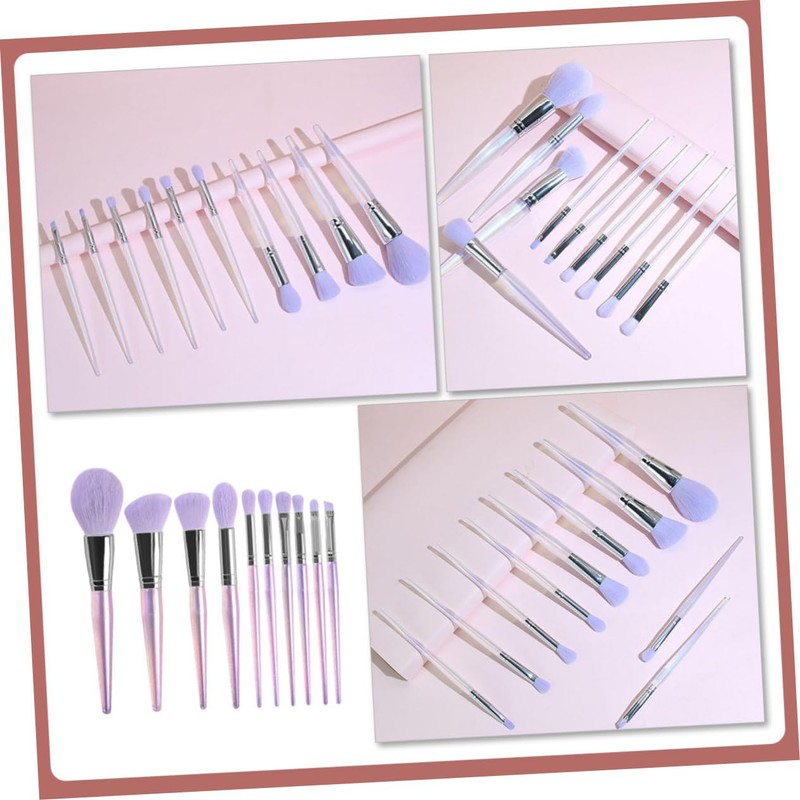 Outanaya 10pcs Amethyst Makeup Brush Set Professional Full Kit for