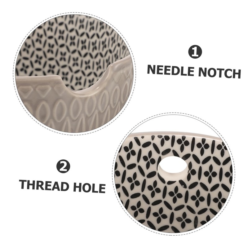 DOITOOL Yarn Bowl Ceramic Crochet Holder for Yarn Storage Grey