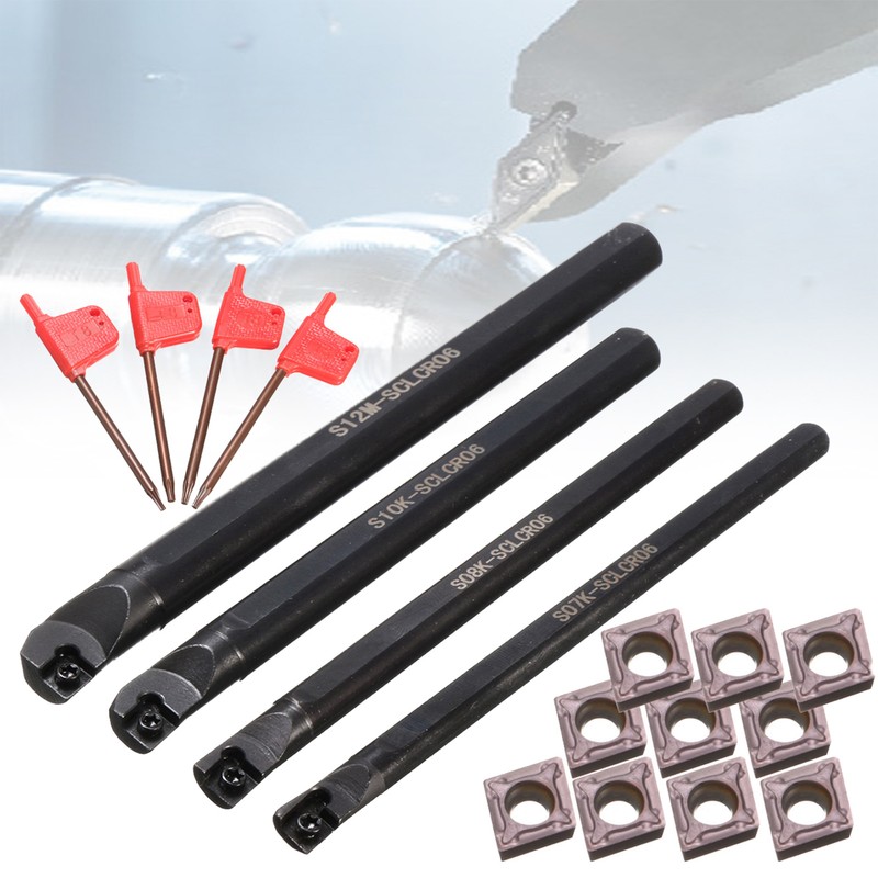 Metal Lathe Turning Tool Kit 4 PCS S07K/ S08K/ S10K/