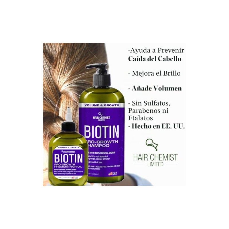 Hair Chemist Biotin Pro-Growth - Aceite para el cabello de