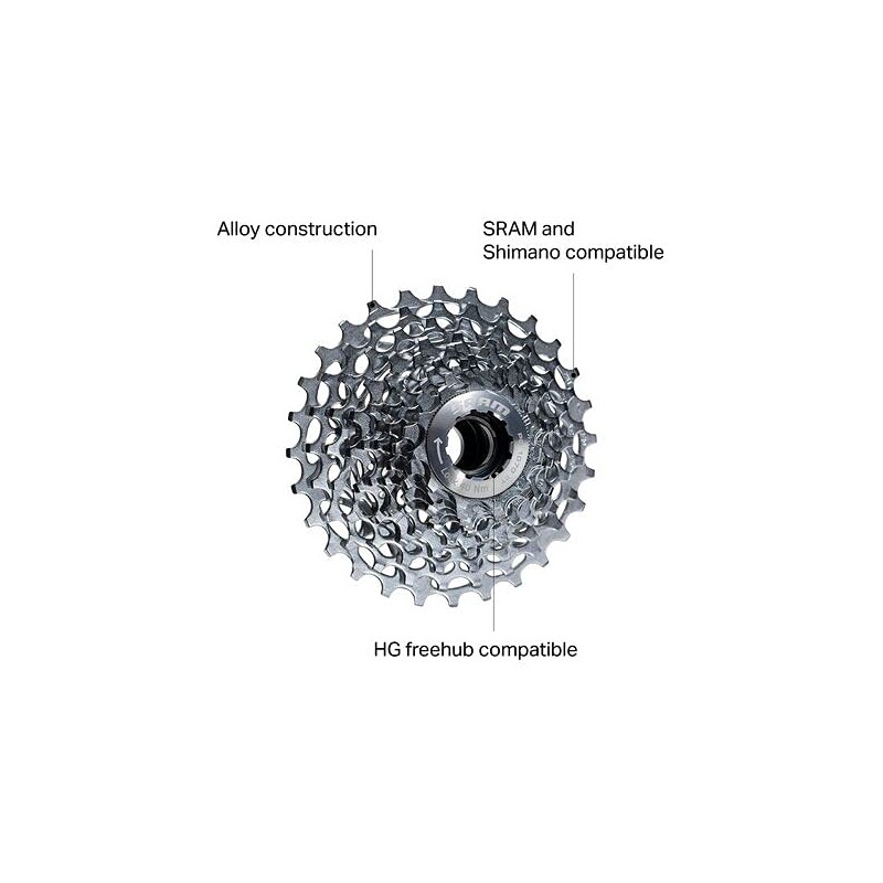 SRAM PG1070 10 Speed Cassette, Silver, 12-28