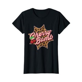 Leo Look Vintage Retro Cherry Bomb Tattoo Rockabilly Women's T-Shirt, black
