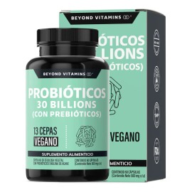 Probioticos Billion Ufc Prebióticos Prebiotic Inulina Agave Cepas Microencapsulación Capas Fibra Vitaminas Mujer Hombre Flora Cáps