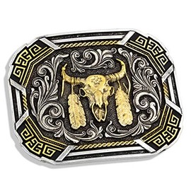 Montana Silversmiths Southwest Collection Attitude Western Belt Buckle (Southwestern Flair Buffalo Skull)