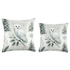 Elegant Winter Owl - Snowy Owl with Pine Trees Throw