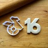 Sweet Prints Inc Number 16 Cookie Cutter - Dishwasher Safe