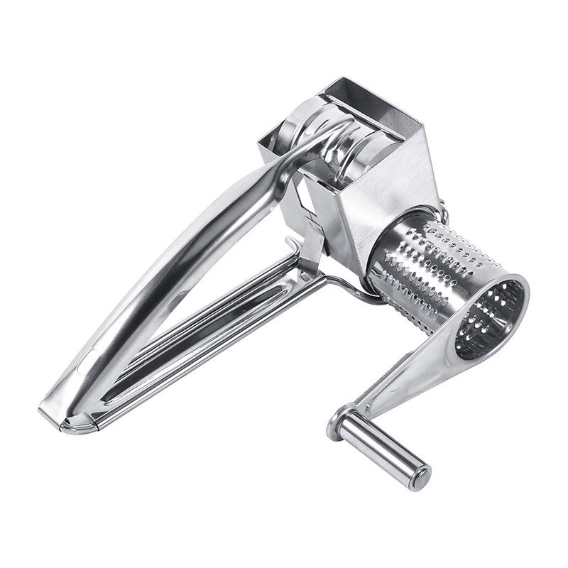 Nikou Rotary Cheese Grater, Stainless Steel Hand Crank Cheese Grater