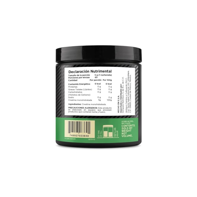 Optimum Nutrition Creatina en Polvo Sin Sabor 300G, 60 Servicios