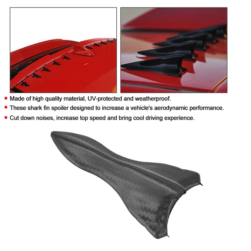 10Pcs Carbon Fiber Style Universal Car Rear Roof Shark Fins
