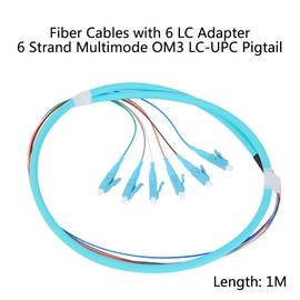 GESD LC-OM3 6 Pigtail 6 Strand Multimode OM3/OM4 50/125 LC-UPC Fiber Pigtail, 1.5 Meter