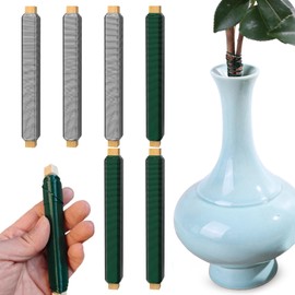 Set of 6 Green Silver Flower Wire, 0.65 mm Binding Wire, Flexible and Stable Winding Wire, Florist Wire, Craft Wire, Rustproof, Galvanised for Attaching Flowers and Plants, 35 m Each