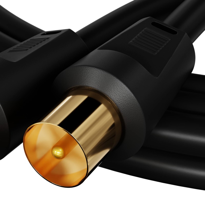 ConnectingU Black 5m TV Aerial Cable Male to Male with
