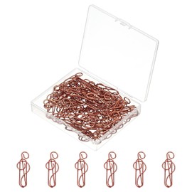 PATIKIL 50pcs Paper Clip, Musical Style Paper Clip Small Cute Rust-Proof Metal Strong Durable Bulk for Office Home, 40mm, Rose Gold