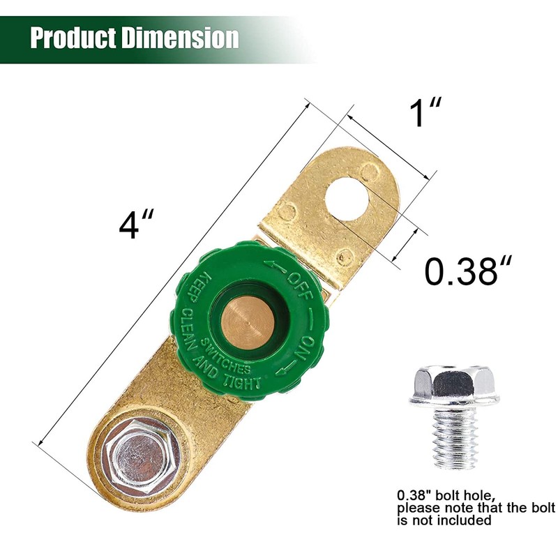 Quick Battery Disconnect Switch Side Post with Anti Corrosion Washers