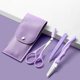 Eyebrow Grooming 3-Piece Set: Comb Scissors, Razor, Tweezers Tweezers 3ea