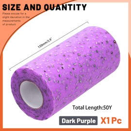 Tanstic 6 inch x 50 Yards (150 feet) Glitter Tulle Rolls Sequin Tulle Fabric Glitter Tulle Fabric Rolls for Wedding Birthday Gift Wrapping (Dark Purple)