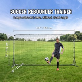 Happybuy Soccer Rebounder Net, 12x6FT Iron Training Equipment, with Portable Bag, for Backyard
