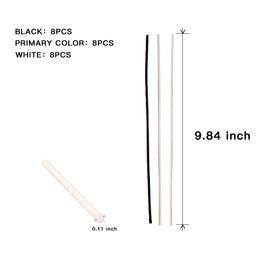 MYSTICHOME 24PCS Natural Reed Diffuser Sticks - Strong Scent for Large Rooms, Bathroom & Bedroom. Ideal Housewarming Gift, Coffee Table Decor, White+Black+True Set