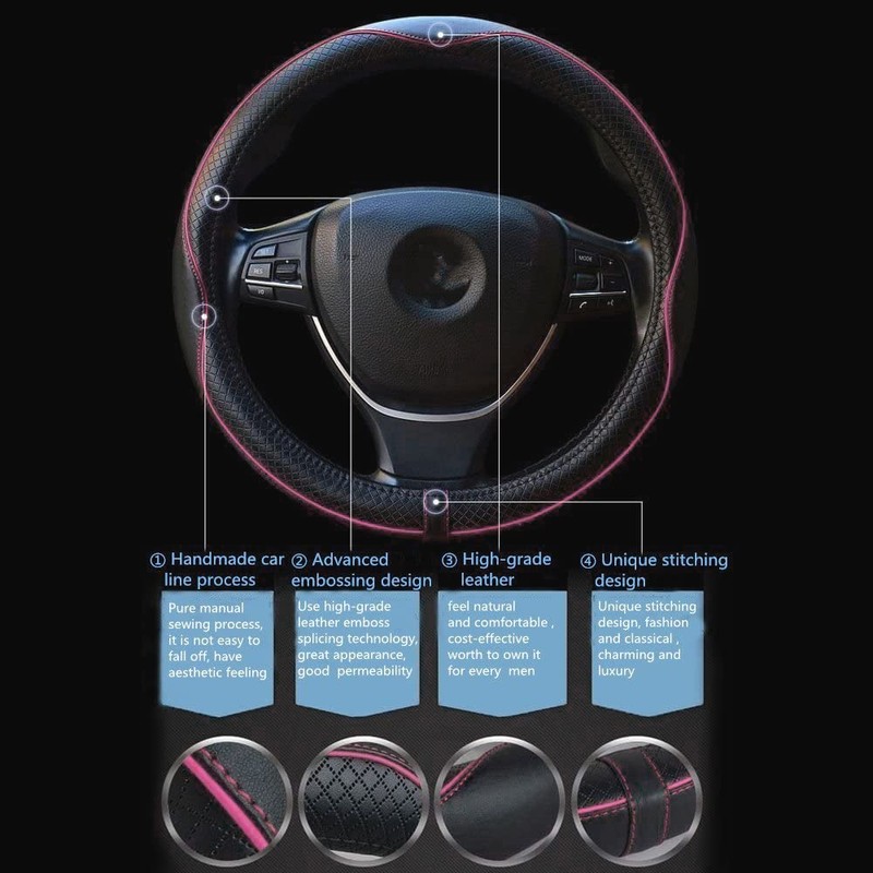 Car Steering Wheel Cover, Anti-Slip, Safety, Soft, Breathable, Heavy Duty,