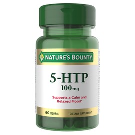 Nature's Bounty 5-HTP Pills and Dietary Supplement, Supports a Calm and Relaxed Mood, 100mg, 60 Capsules