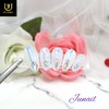Blue powder point handmade nail tip - Long ballerina /