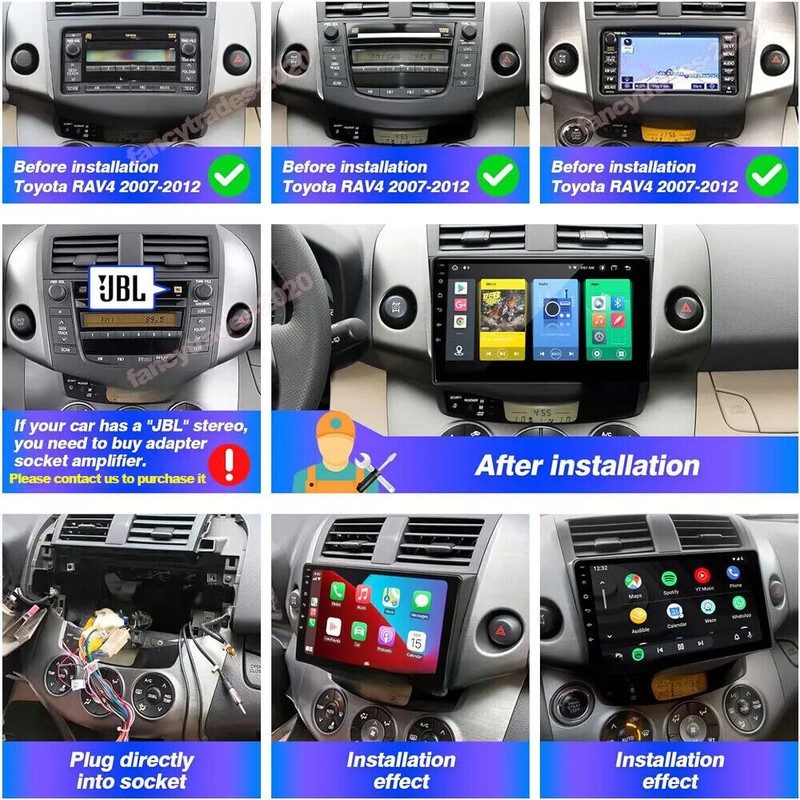 Camecho Android 13 Apple Carplay For 2006-2012 Toyota RAV4 9''