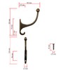 Fuxxer® 3 x Solid Coat Hooks Iron Hooks Antique Bronze