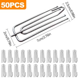 OioTuyi Pack of 50 Curtain Hooks Metal Stainless Steel Folding Hooks for Hanging Curtains, Curtain Hooks, Curtain Hooks, Curtain Accessories