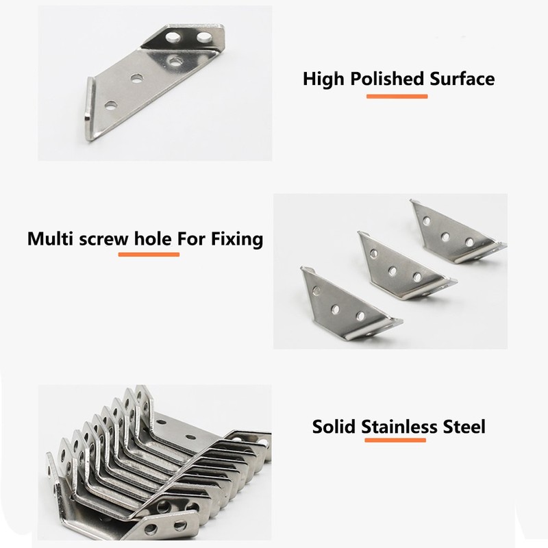 Stainless Steel Corner Brace Angle Bracket Shelf Support Corner Joint
