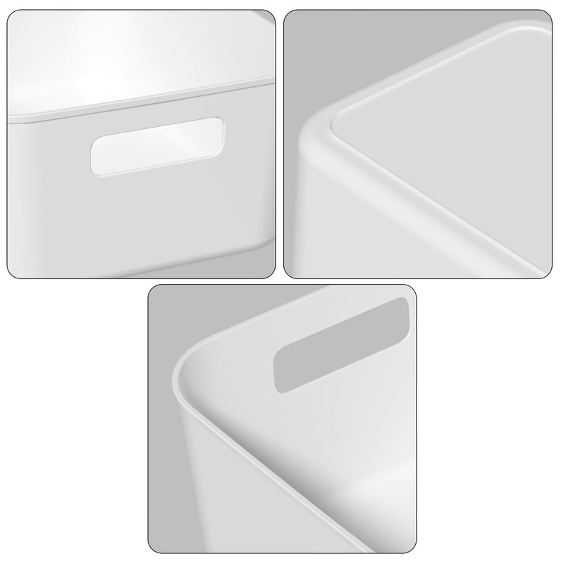 Kekow Pantry Organization Bin, 6-Pack Plastic Storage Bin, White