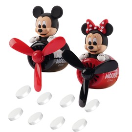 Jimtyee 2Pcs Car Air Fresheners Cute Cartoon Mouse Pilot Men Women Car Perfume Rotating Propeller Automotive Air Outlet Fan Creative Diffuser Car Decoration (M.ickey+M.innie)
