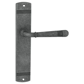 domino Loft M95 Blind Door Handle Set Long Plate Set Door Handle for Room Door, Office Door, Cellar Door & Interior Door L-Shape Door Fittings Made of Znal Nickel Antique Door Handle Set